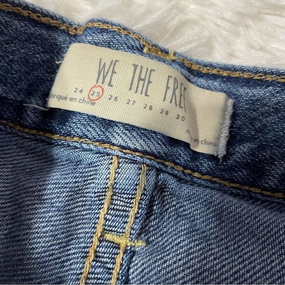 W25 Distressed Destroyed Blue Denim Jean Shorts Free People We The Free - Picture 8 of 8